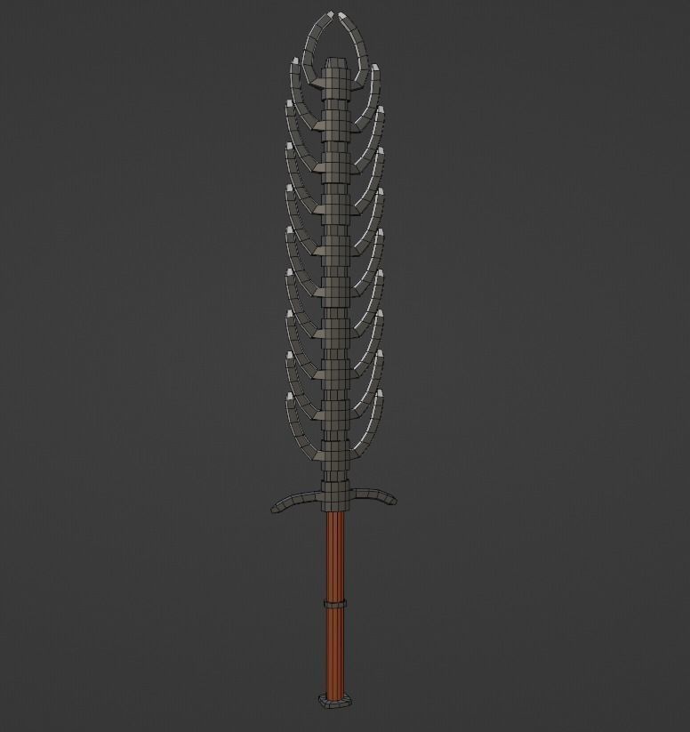 skeleton sword Low-poly 3D model_6