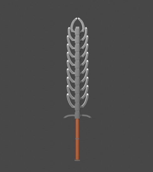 skeleton sword Low-poly 3D model_5