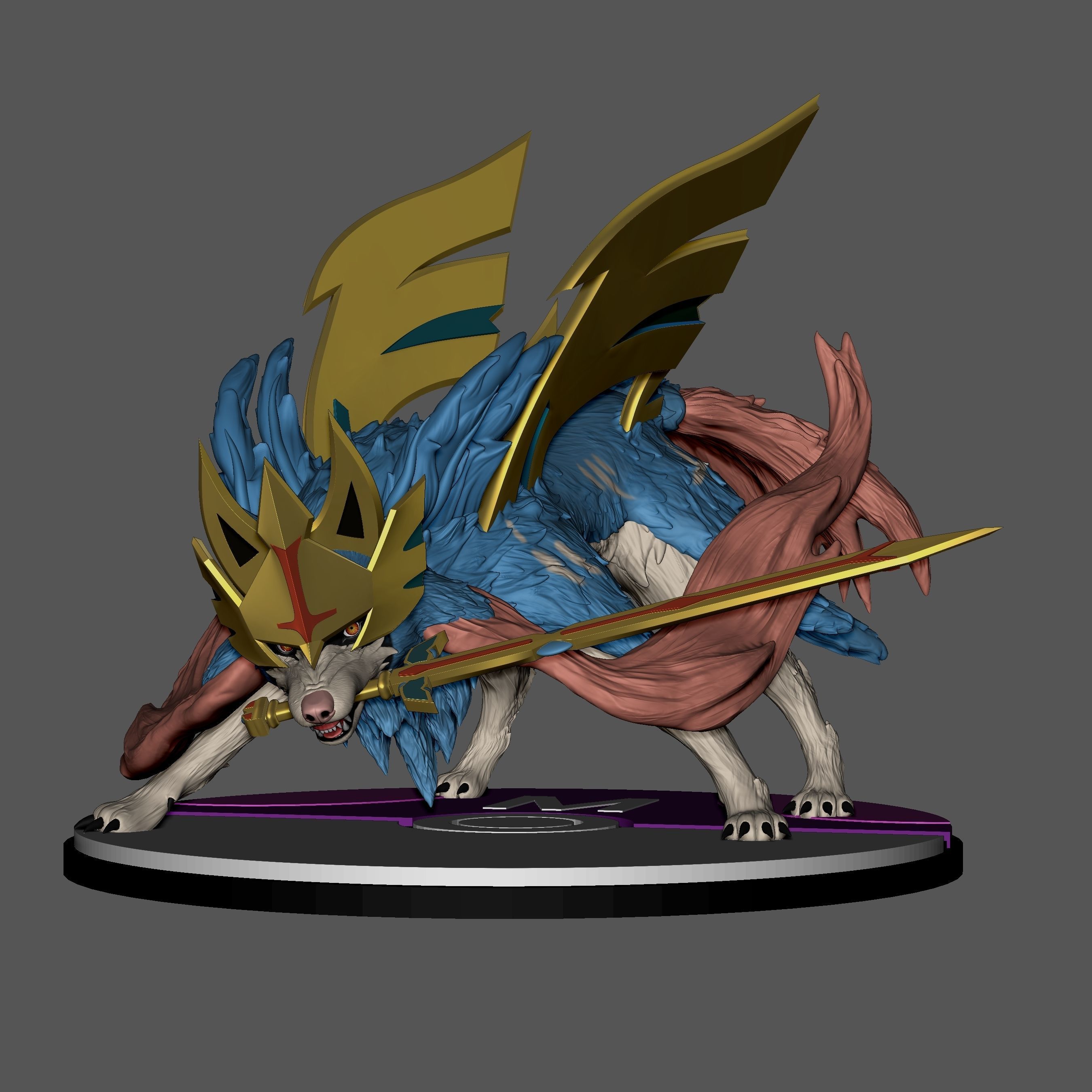 Zacian Pokemon Sword 3D print model_2