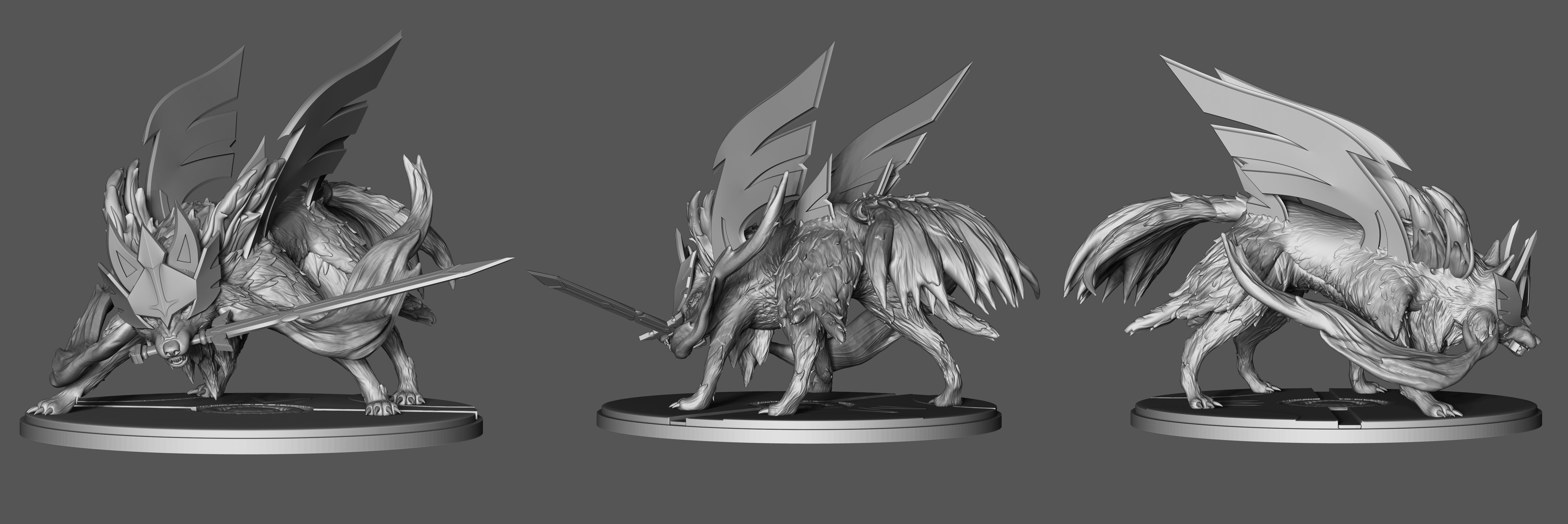 Zacian Pokemon Sword 3D print model_4