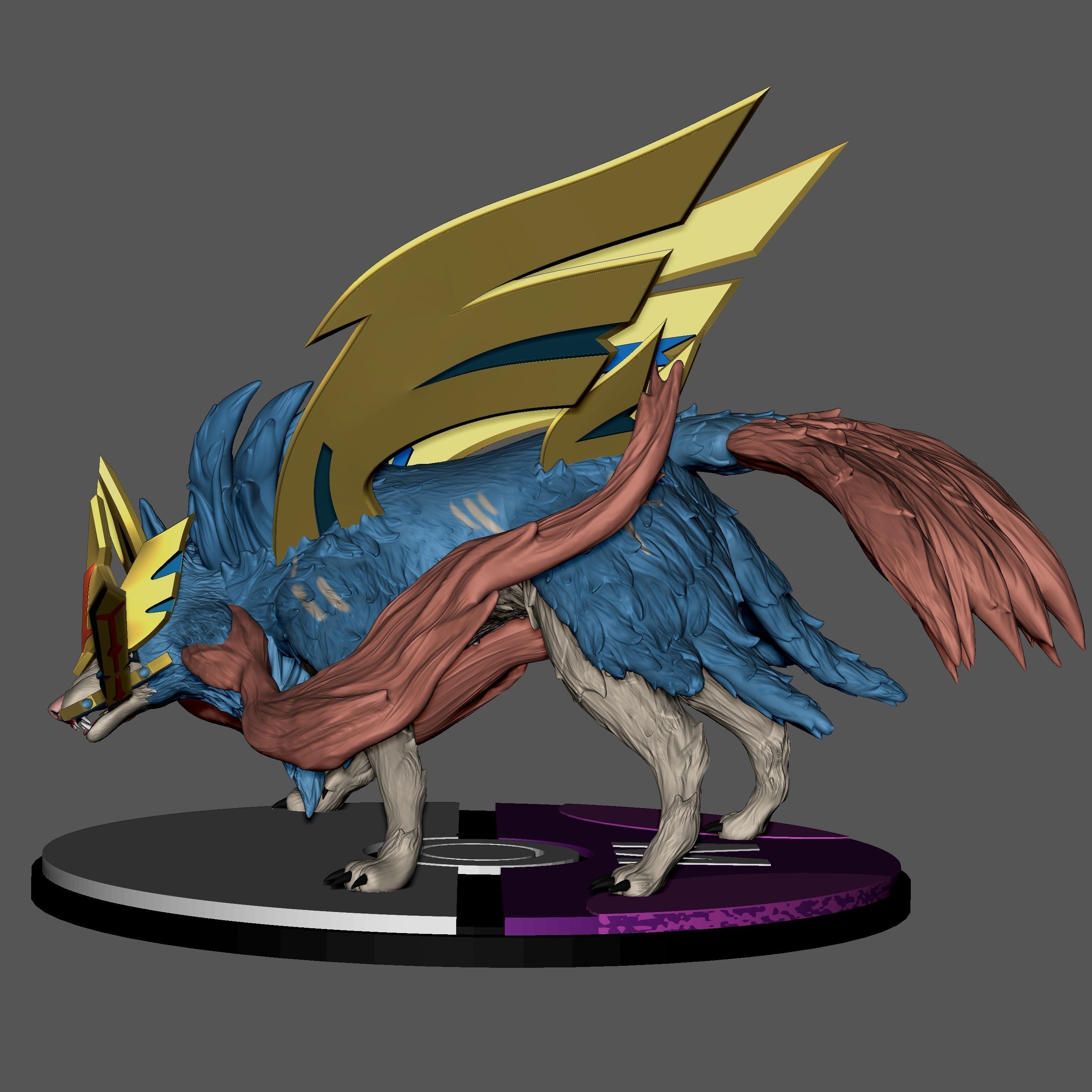 Zacian Pokemon Sword 3D print model_3