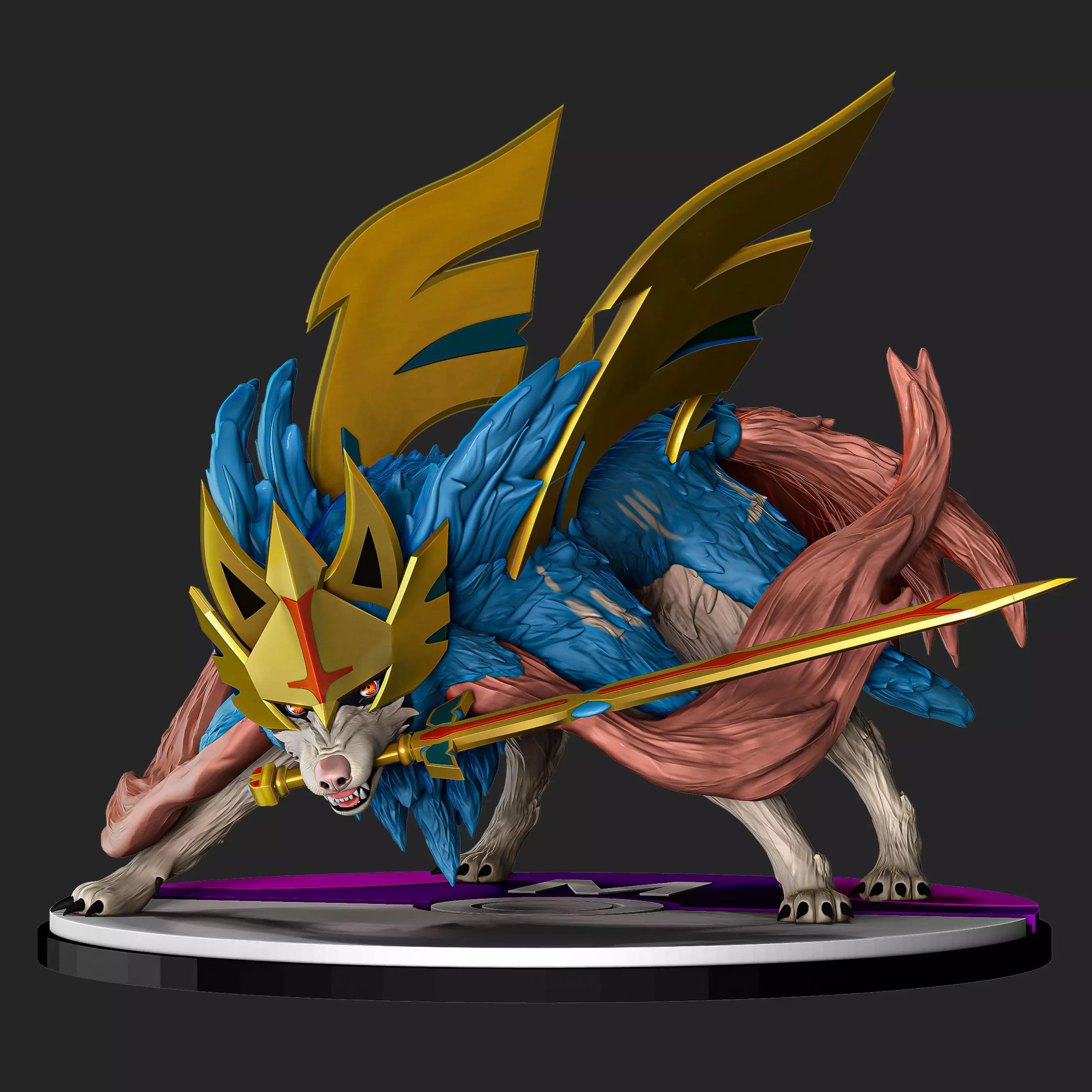 Zacian Pokemon Sword 3D print model_0