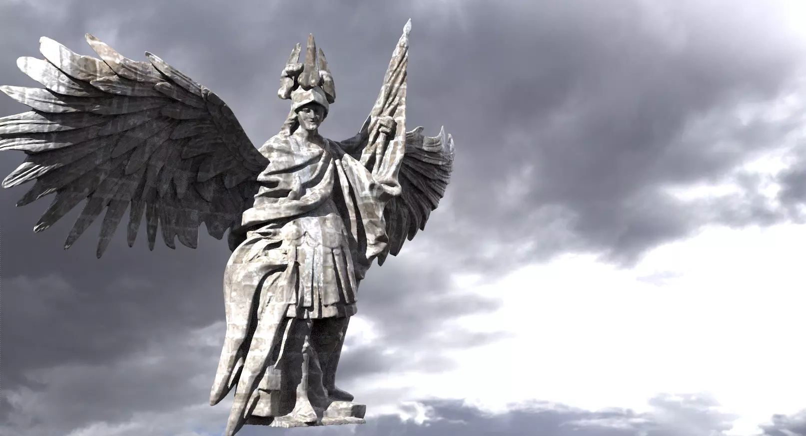 Angel Flag of Heaven Wings Wide 3D model