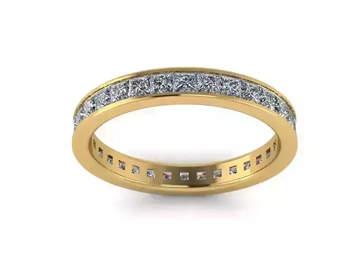 full round princess cut ring-3mm