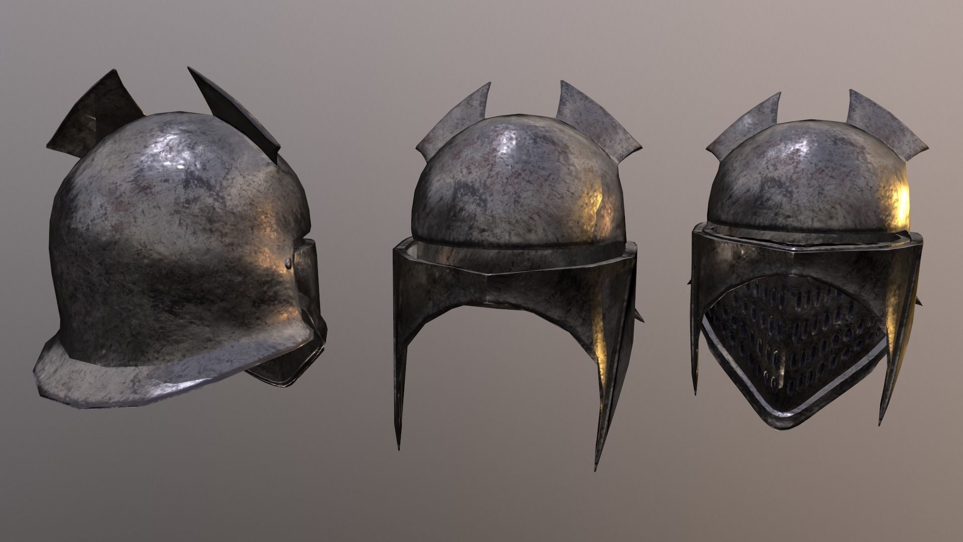orcish helmet Low-poly 3D model_3