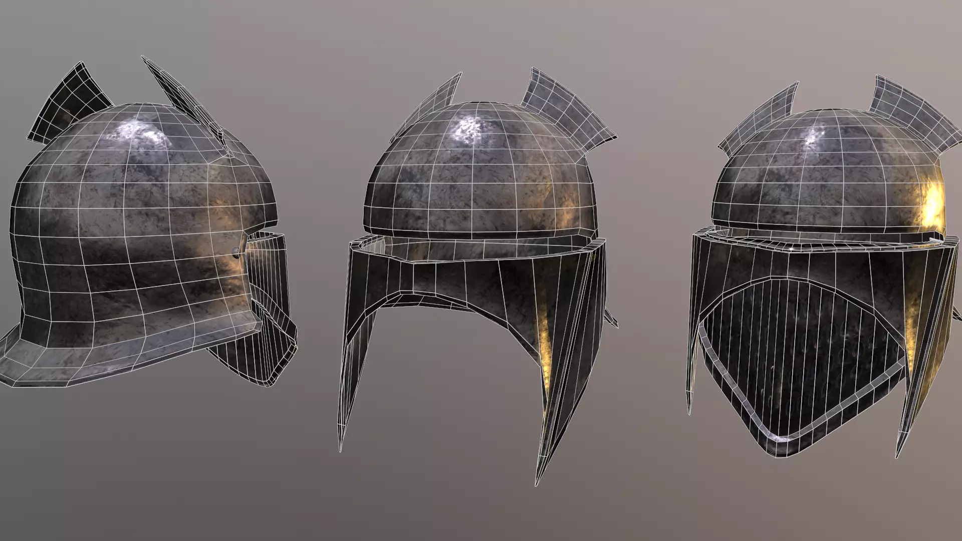 orcish helmet Low-poly 3D model_0