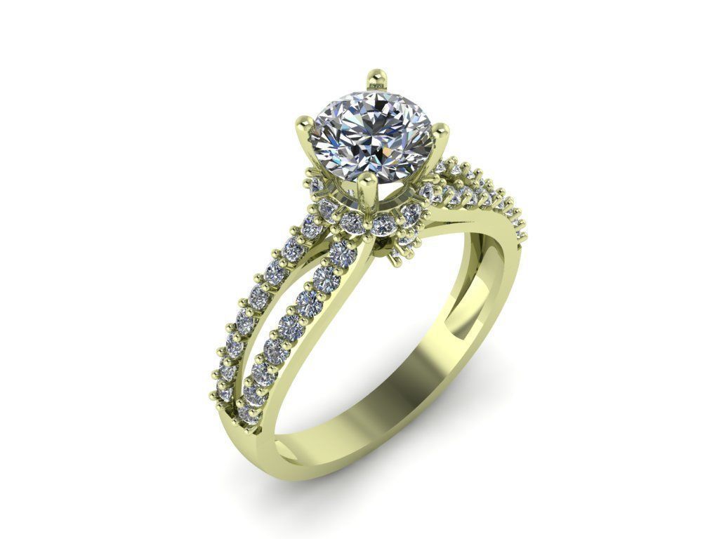 solitaire ring with edge stone 3D print model_6
