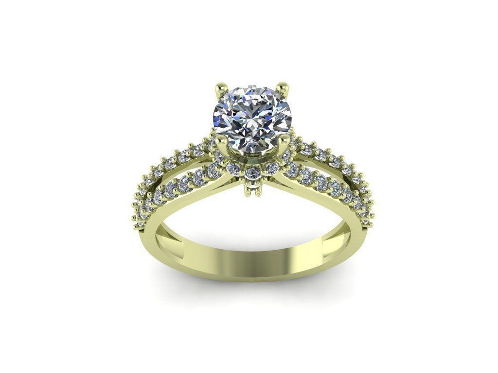 solitaire ring with edge stone 3D print model_5