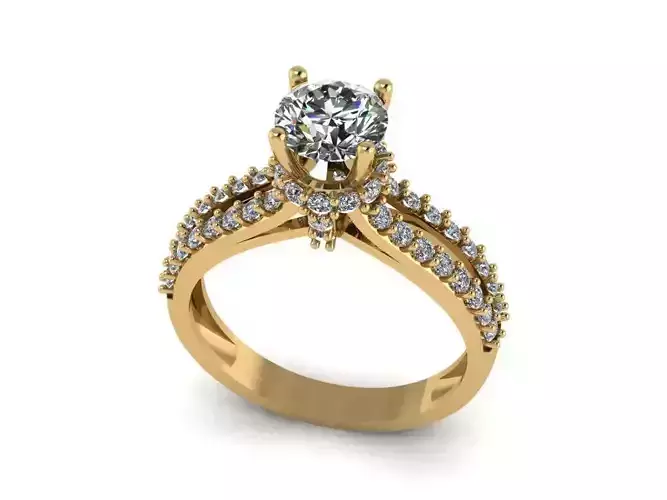 solitaire ring with edge stone