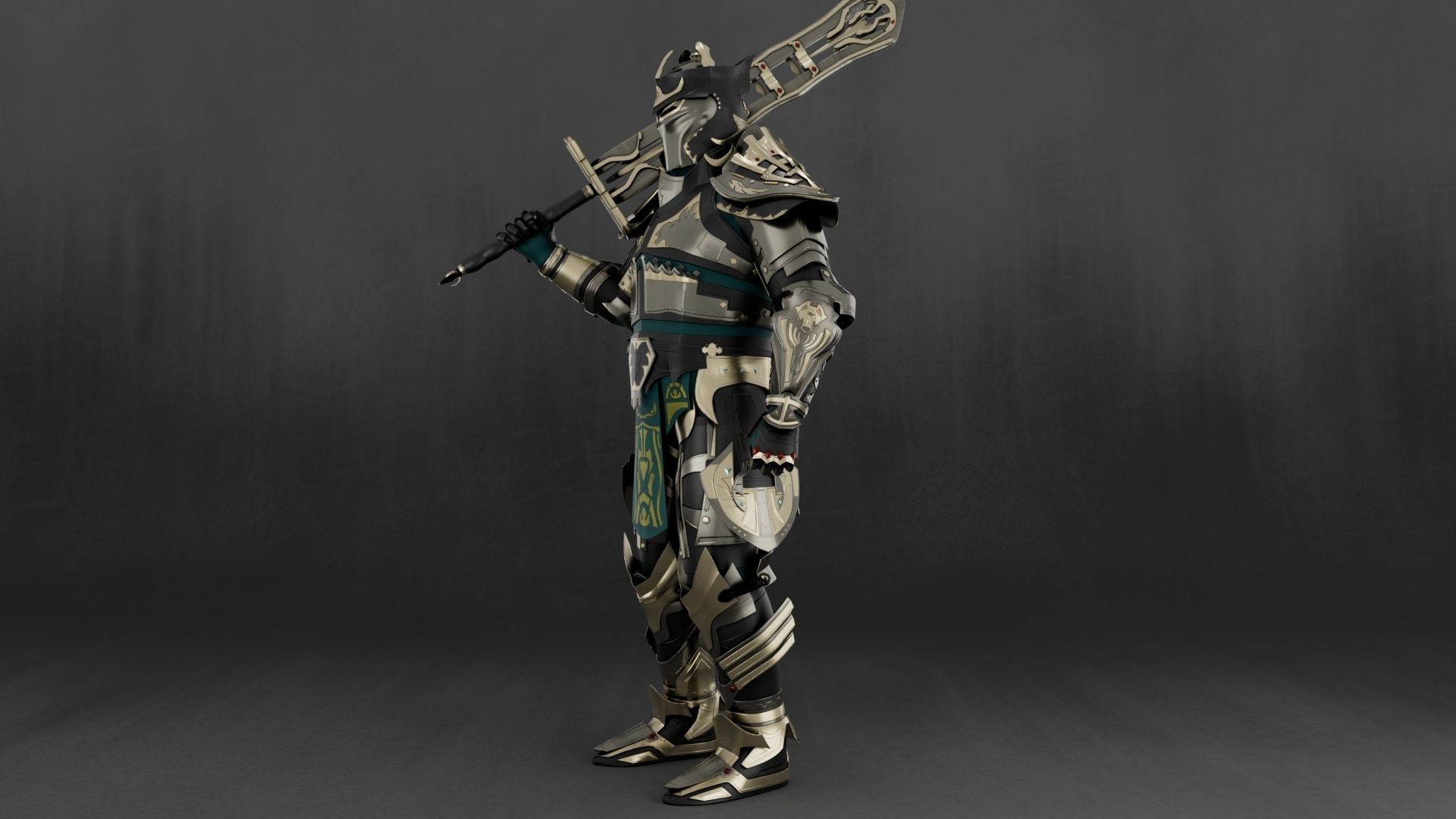 Athralis - Game Ready 3D Model armor of person Low-poly 3D model_3