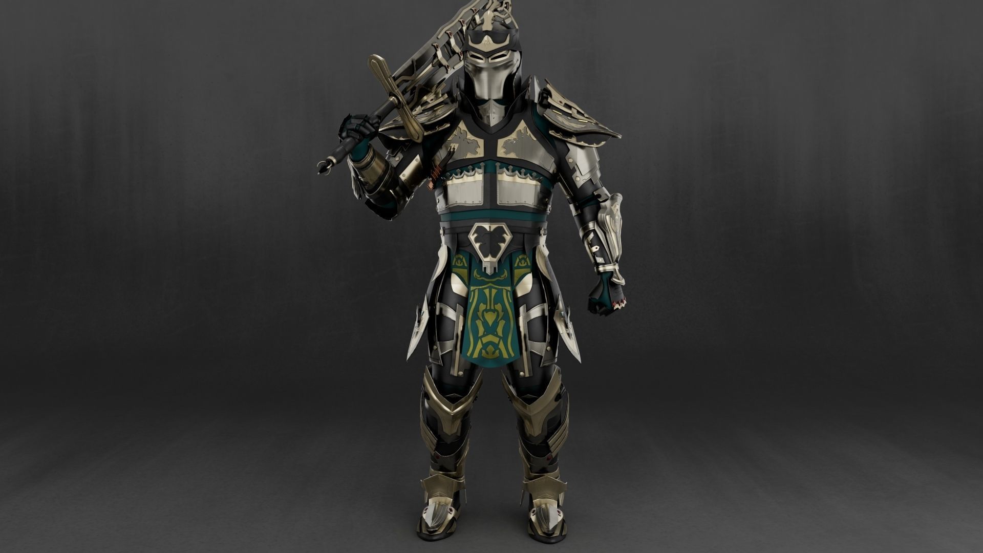 Athralis - Game Ready 3D Model armor of person Low-poly 3D model_2