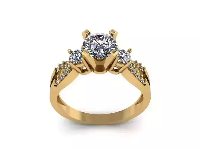 solitaire ring with edge stone