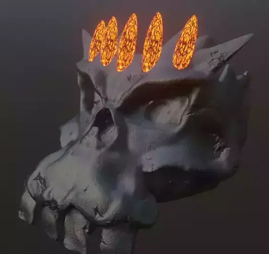 Scull skull with flames