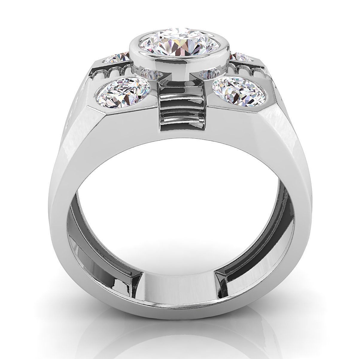 Small fancy mans ring 3D print model_7