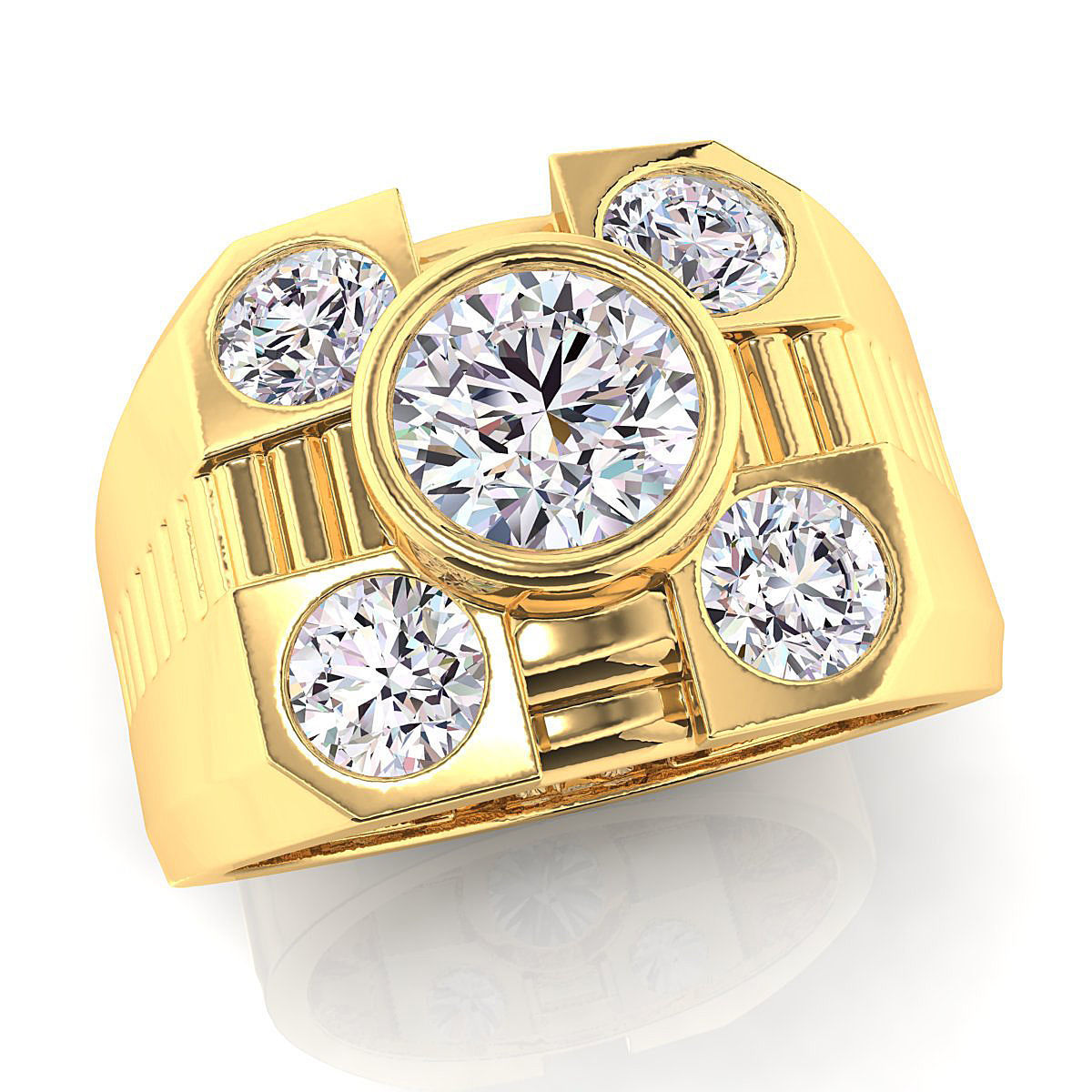 Small fancy mans ring 3D print model_2