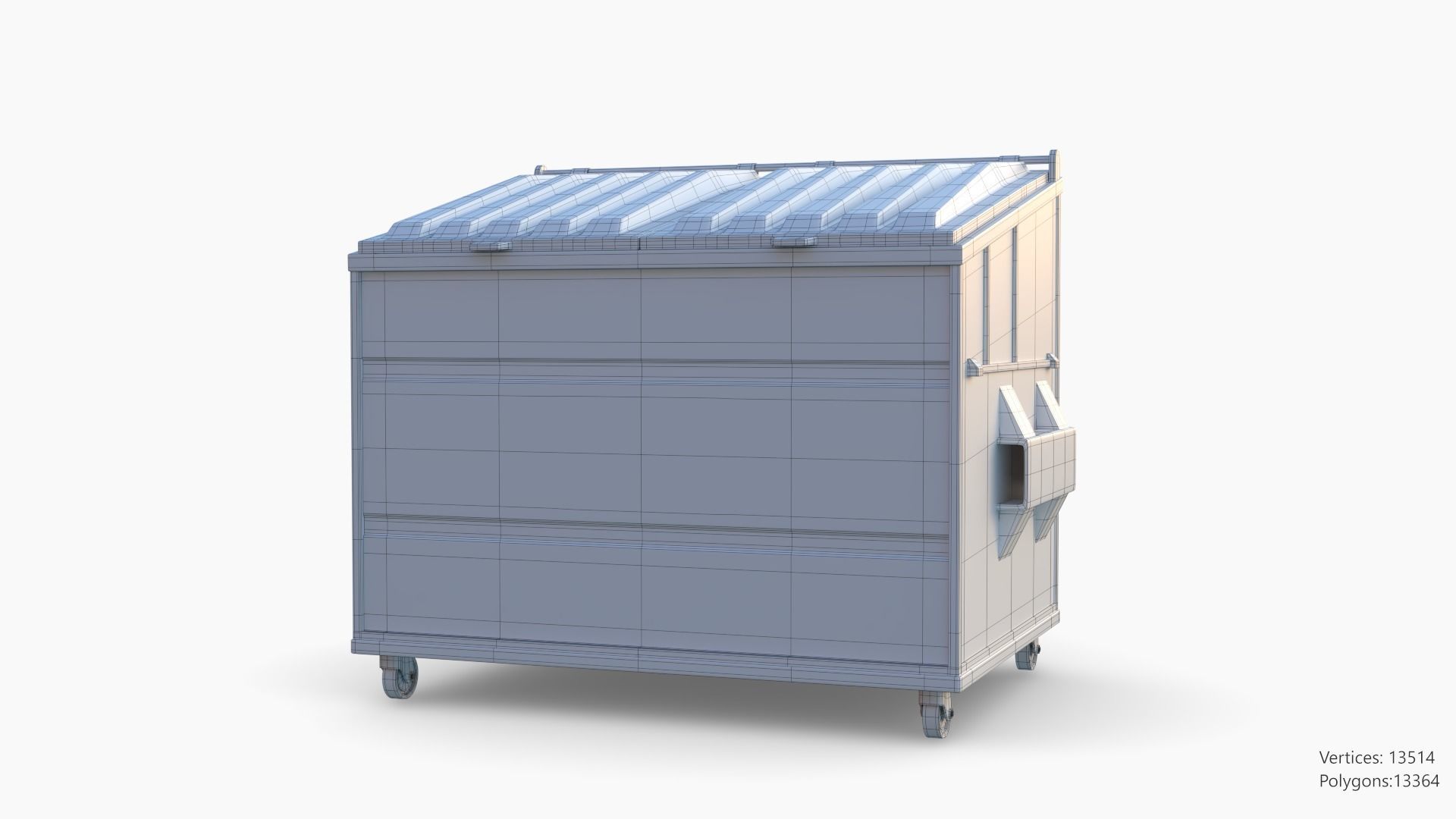 Trashcan Set recycling bin on wheels 3D model_20