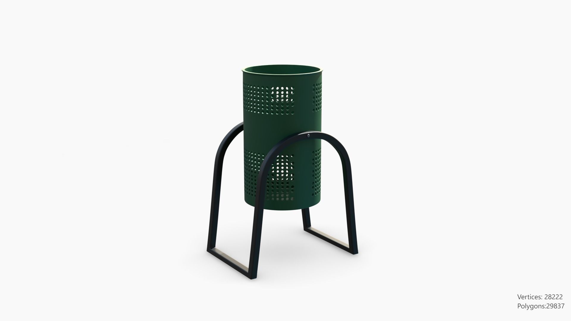 Trashcan Set recycling bin on wheels 3D model_46