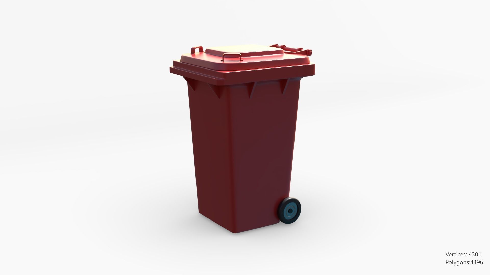 Trashcan Set recycling bin on wheels 3D model_54