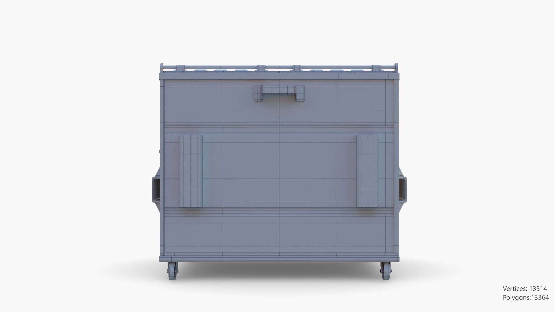 Trashcan Set recycling bin on wheels 3D model_21