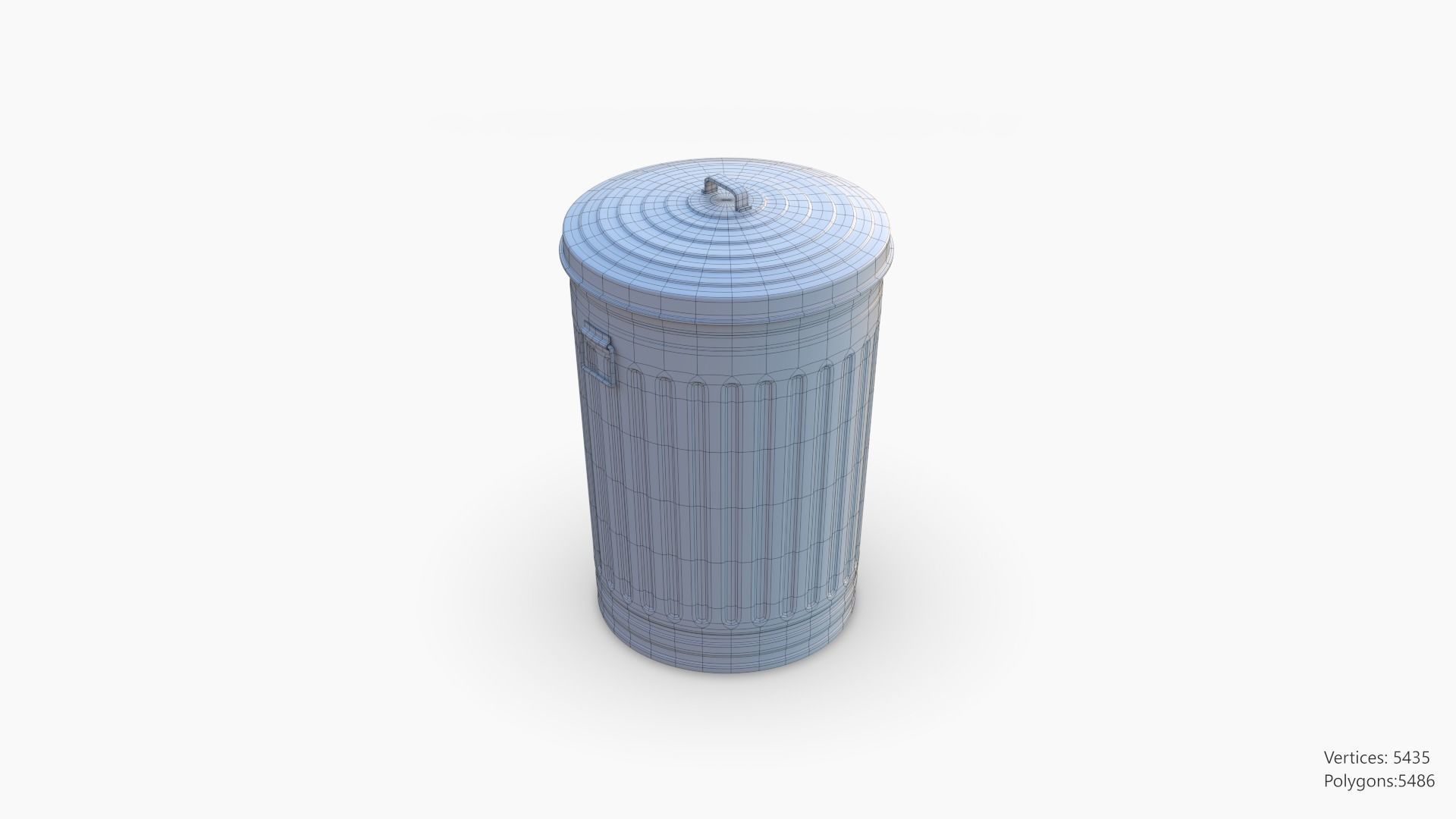 Trashcan Set recycling bin on wheels 3D model_33