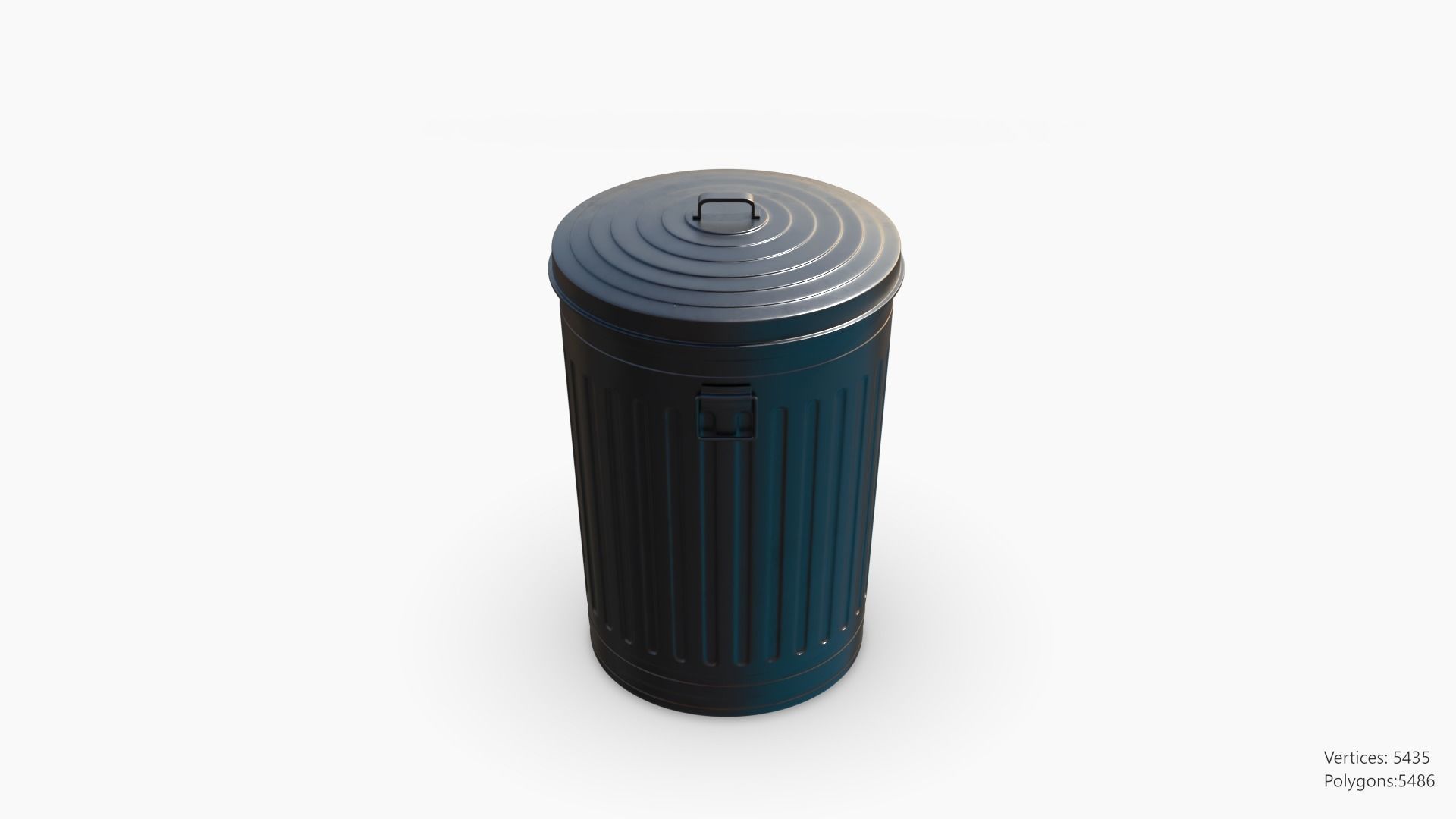 Trashcan Set recycling bin on wheels 3D model_32