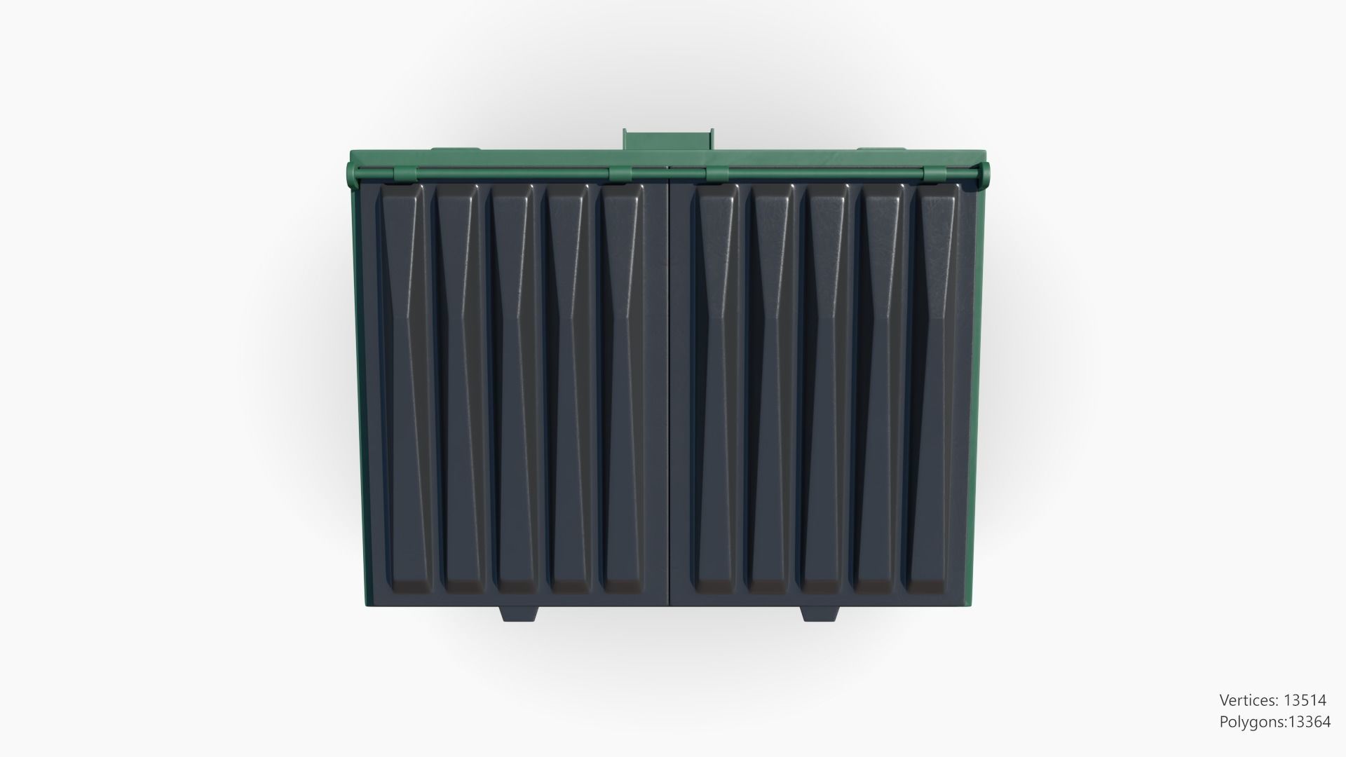 Trashcan Set recycling bin on wheels 3D model_14