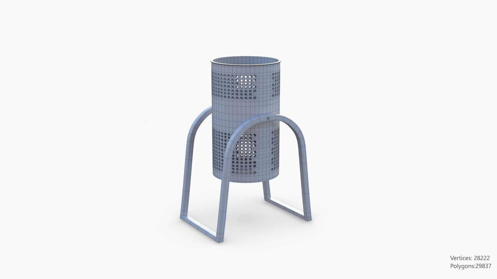 Trashcan Set recycling bin on wheels 3D model_51