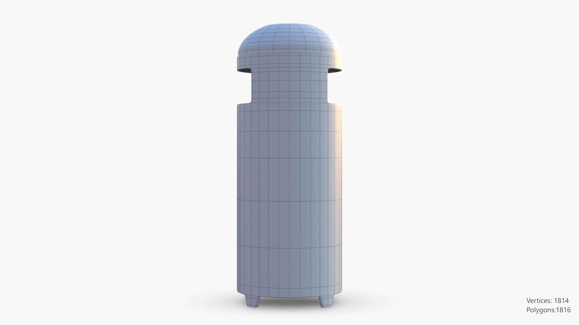 Trashcan Set recycling bin on wheels 3D model_28