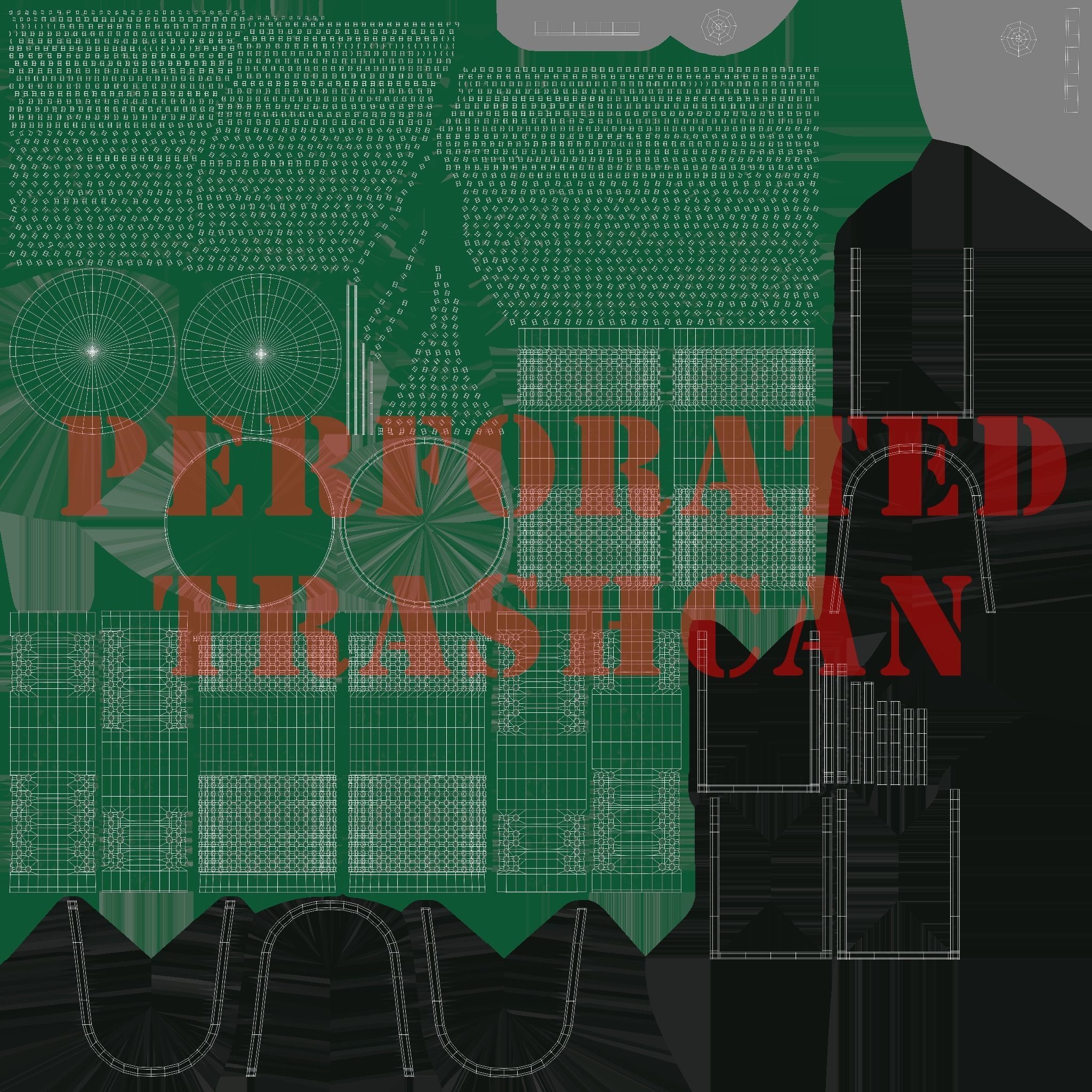 Trashcan Set recycling bin on wheels 3D model_65