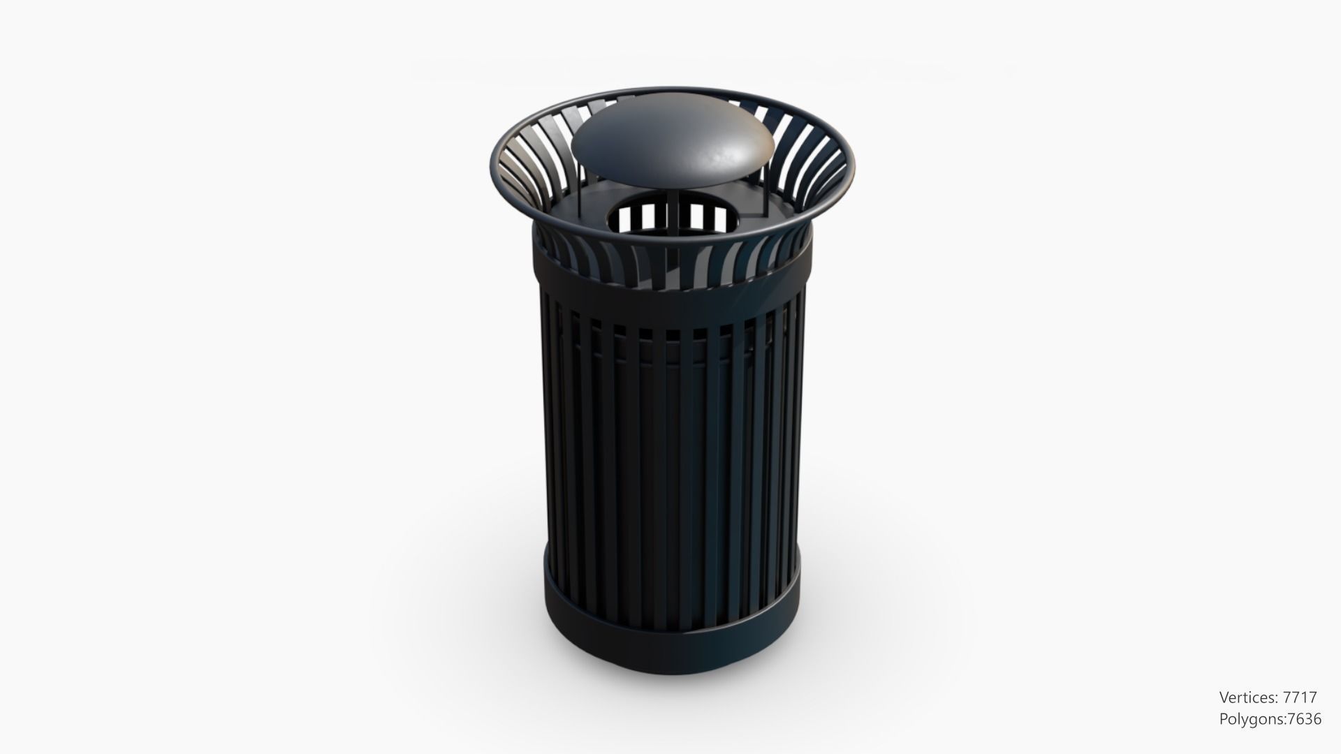 Trashcan Set recycling bin on wheels 3D model_38