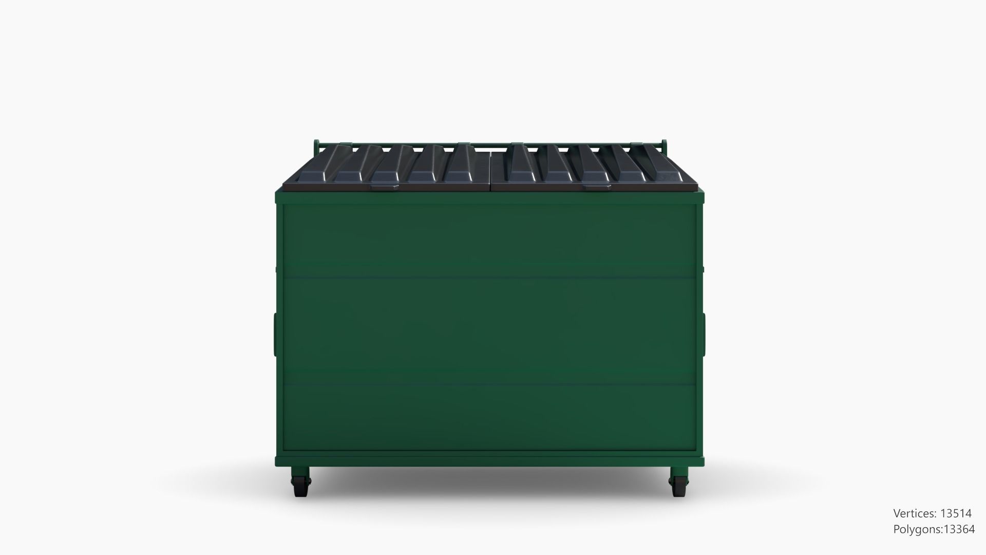 Trashcan Set recycling bin on wheels 3D model_17