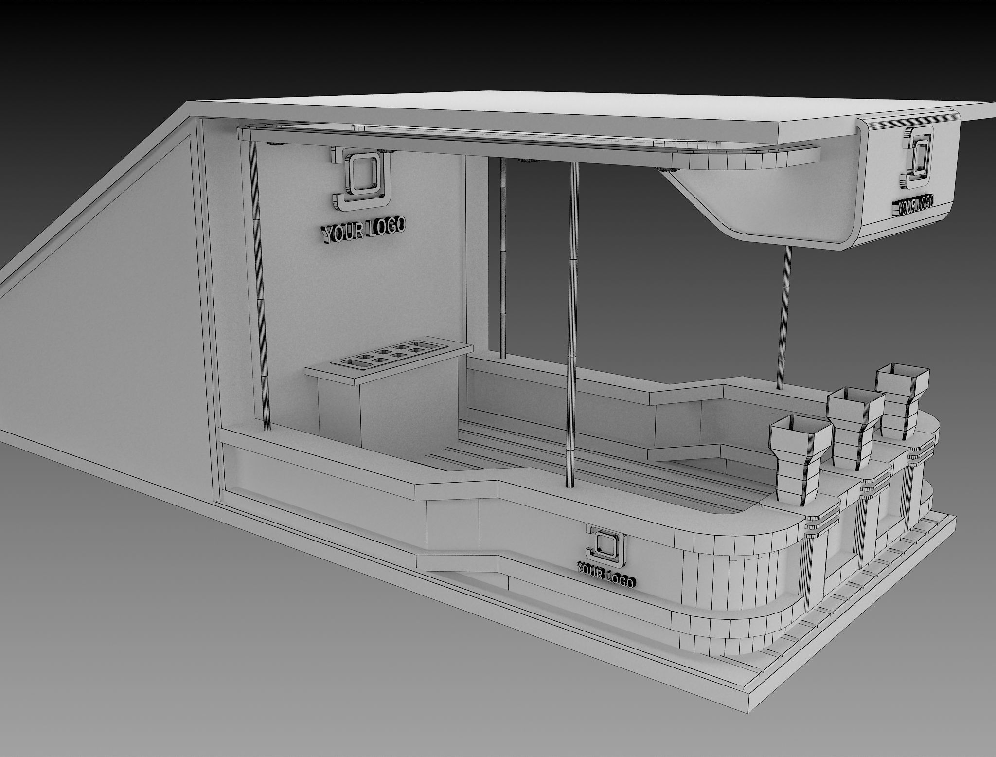 Booth Exhibition Stand a524 3D model_1