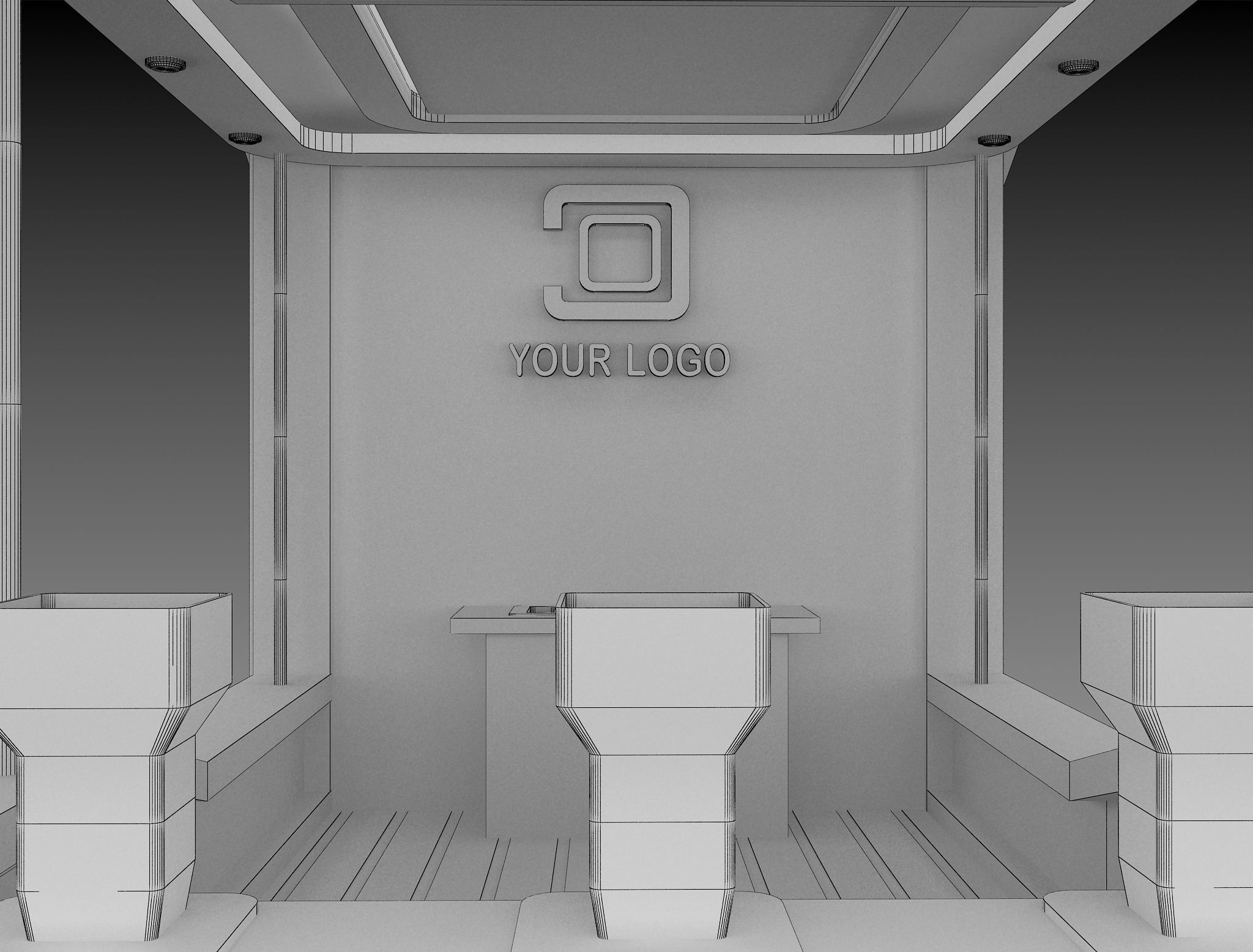 Booth Exhibition Stand a524 3D model_5