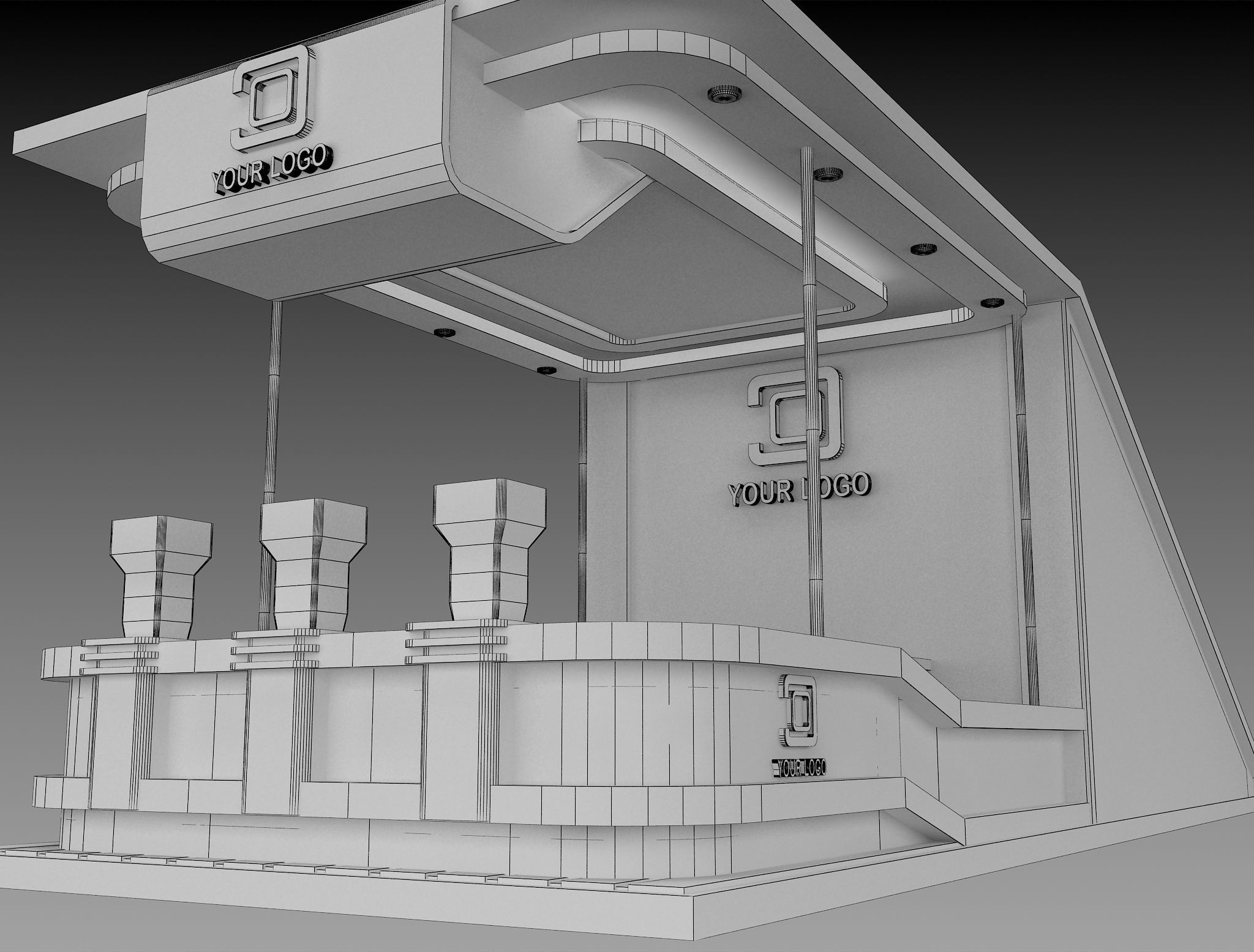 Booth Exhibition Stand a524 3D model_9