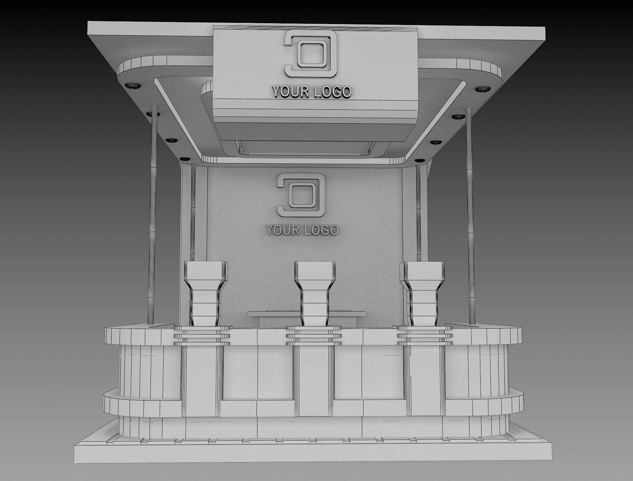 Booth Exhibition Stand a524 3D model_3