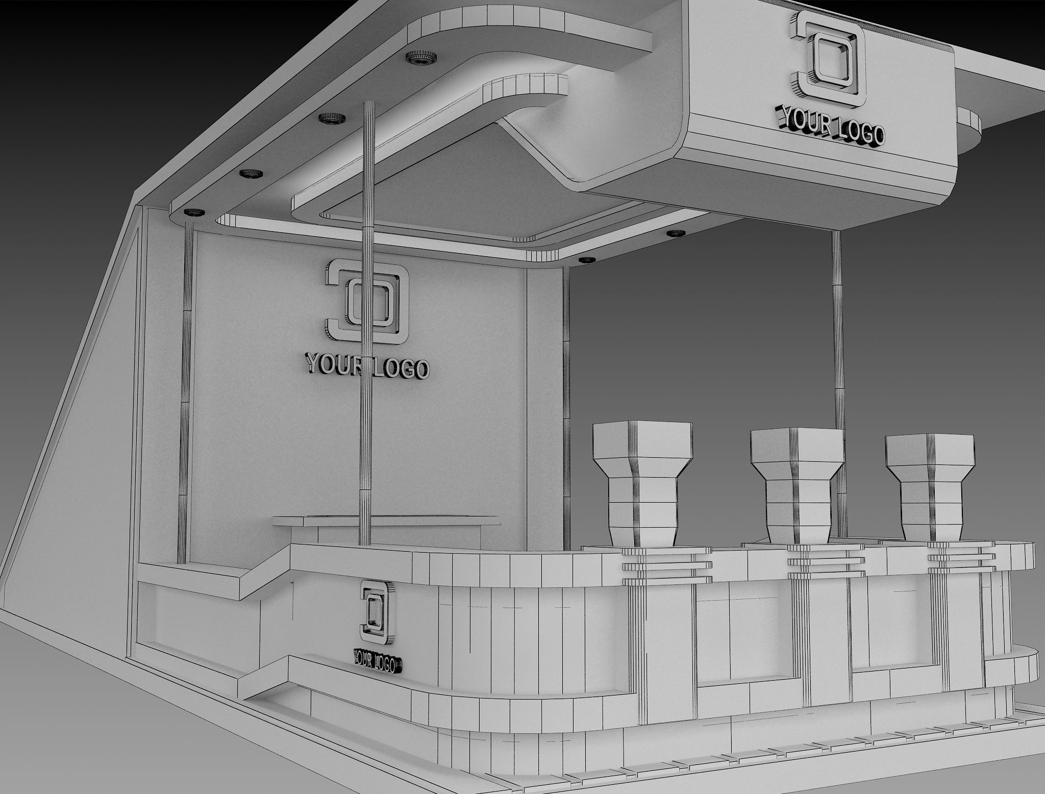 Booth Exhibition Stand a524 3D model_11