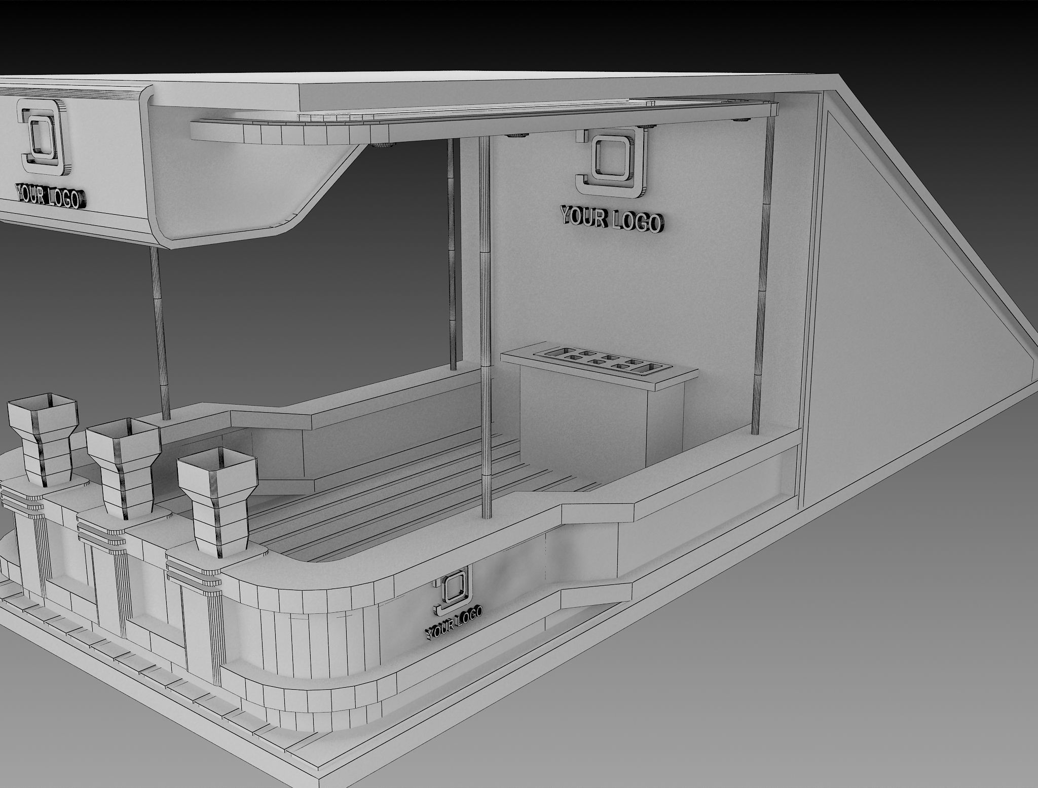 Booth Exhibition Stand a524 3D model_7