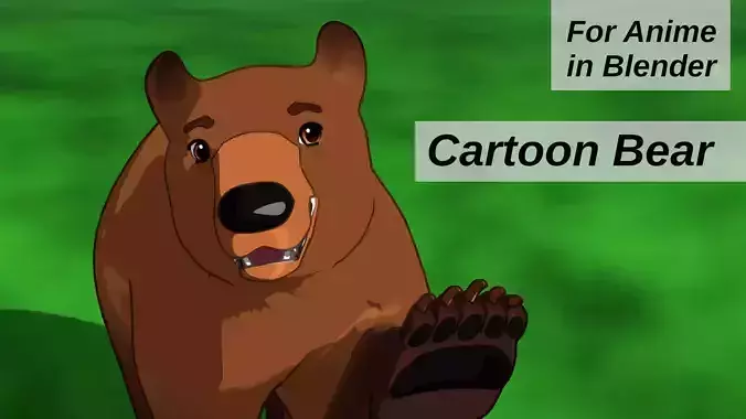 For Anime - Cartoon Bear 3D model