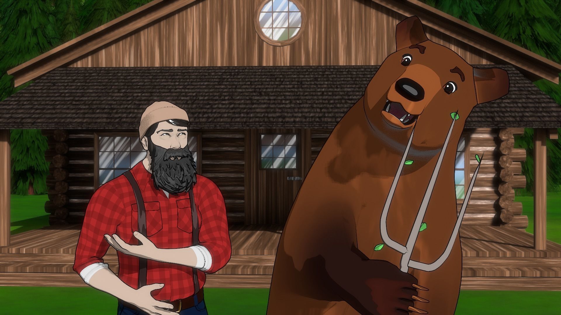 For Anime - Cartoon Bear 3D model_8