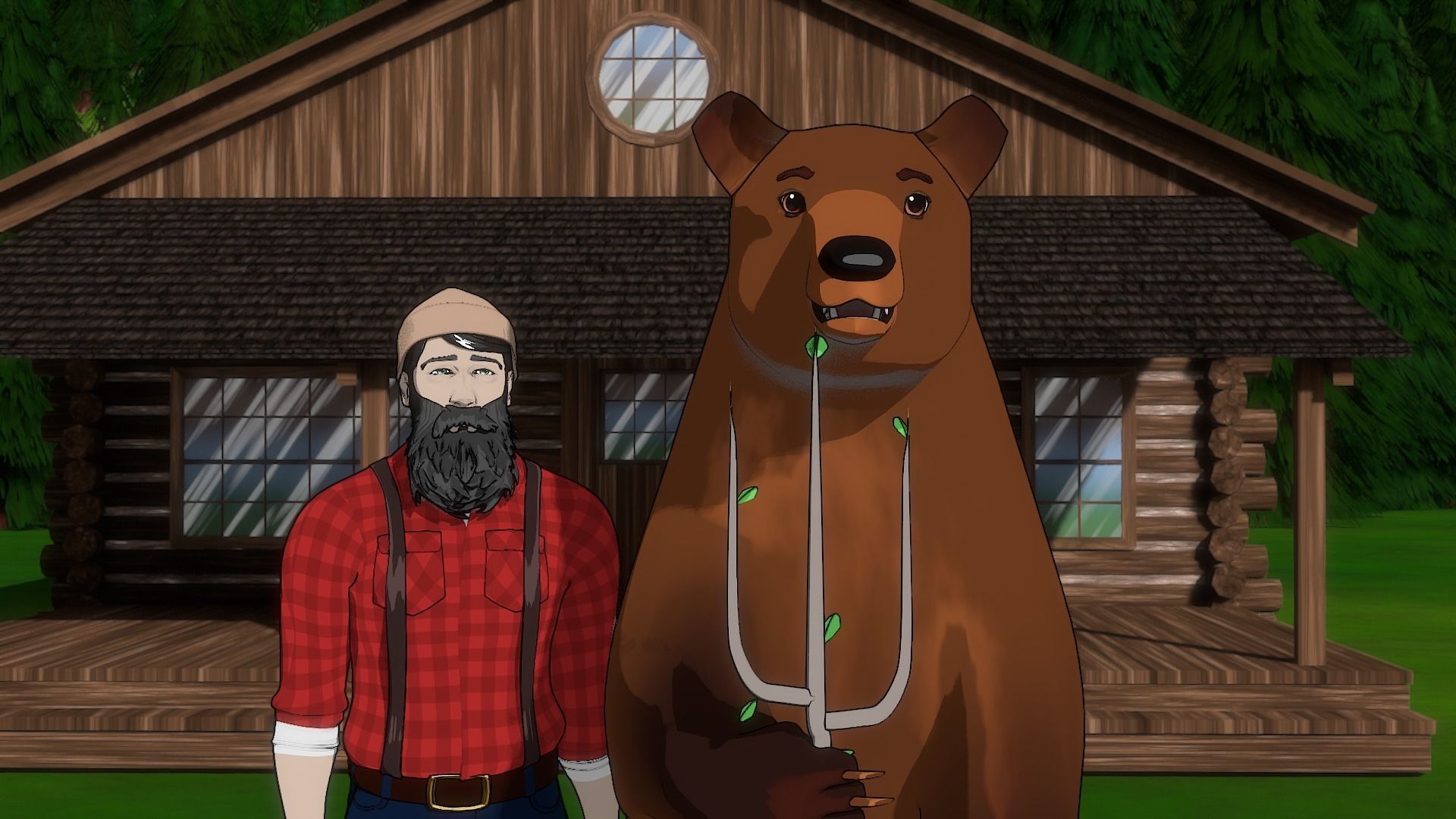 For Anime - Cartoon Bear 3D model_7