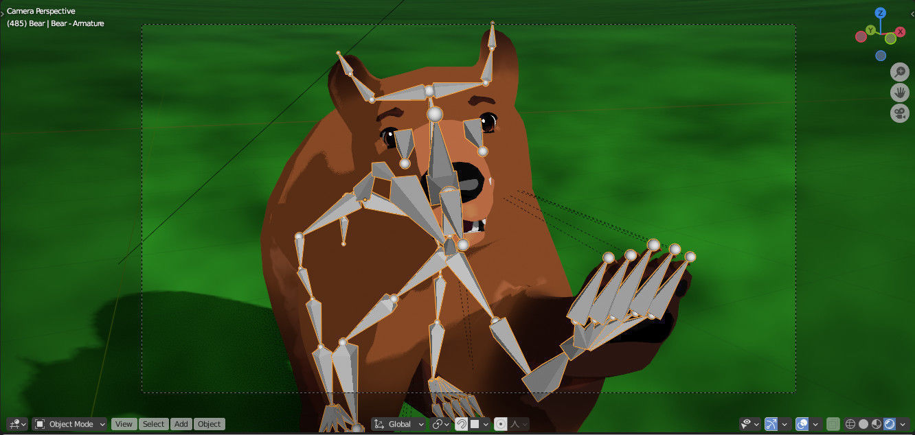 For Anime - Cartoon Bear 3D model_3