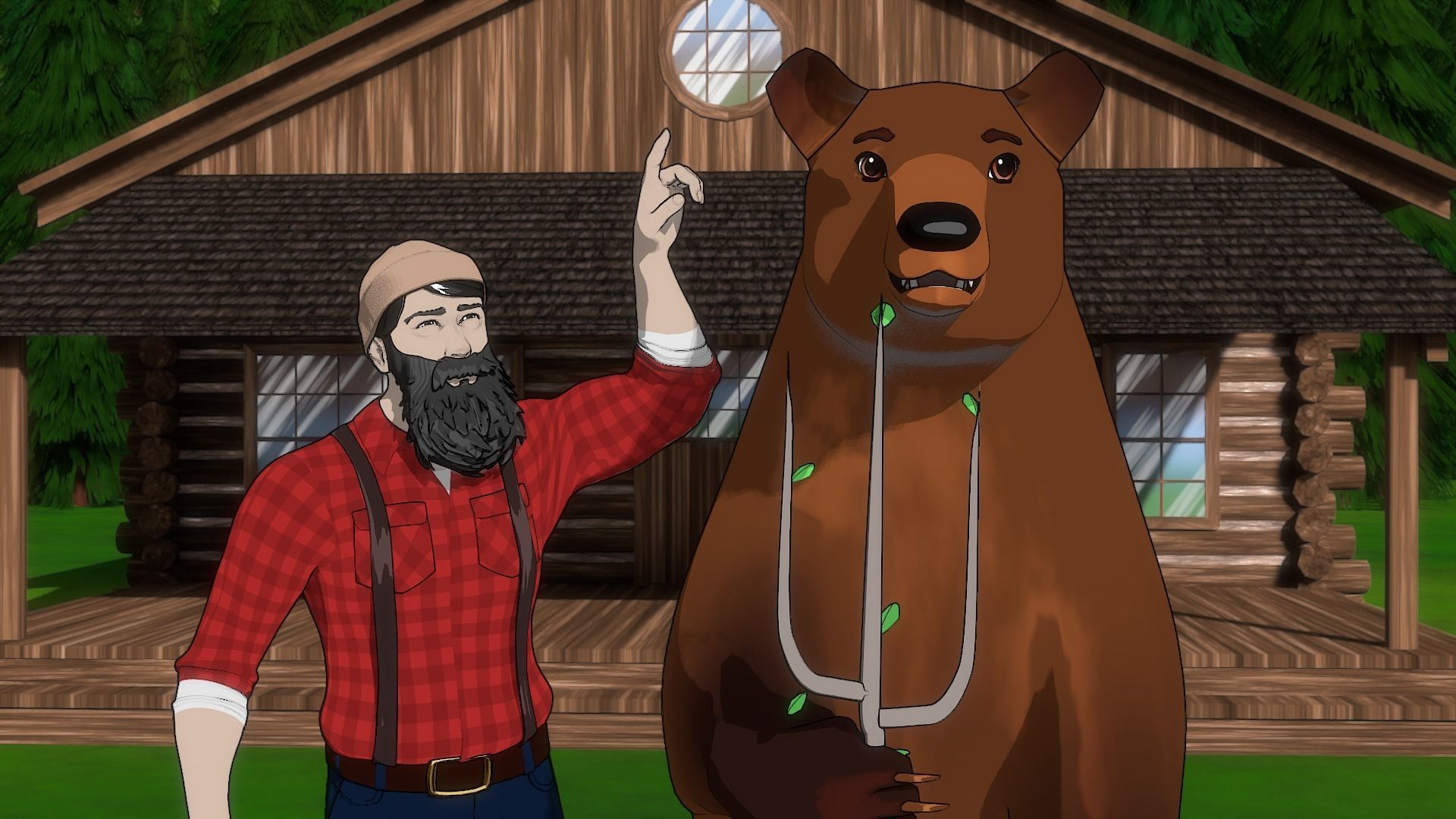 For Anime - Cartoon Bear 3D model_6