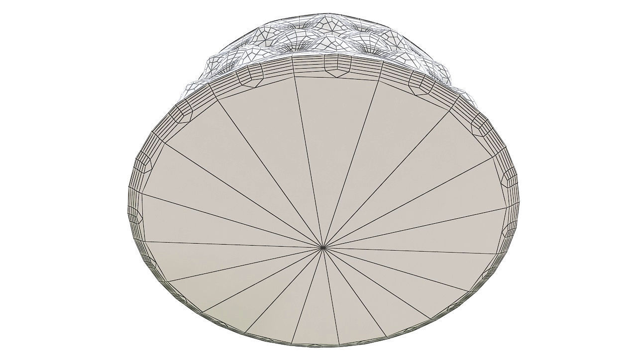 Basted pouf copper buttons 3D model_8