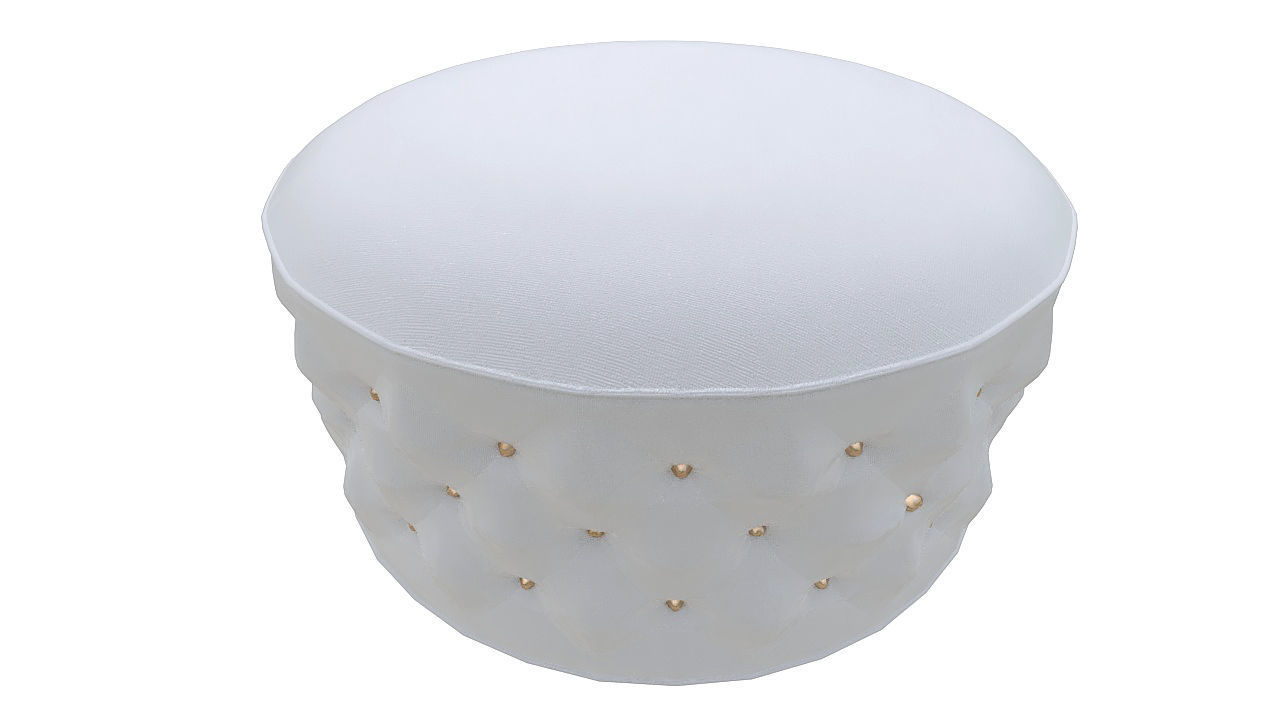 Basted pouf copper buttons 3D model_3