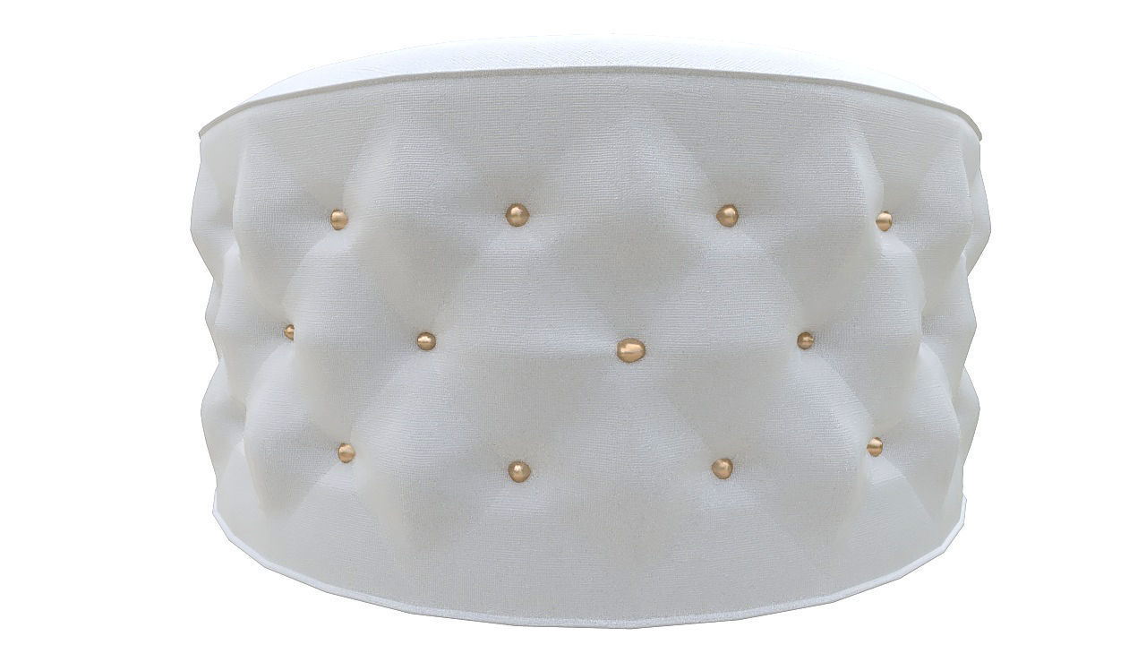 Basted pouf copper buttons 3D model_2