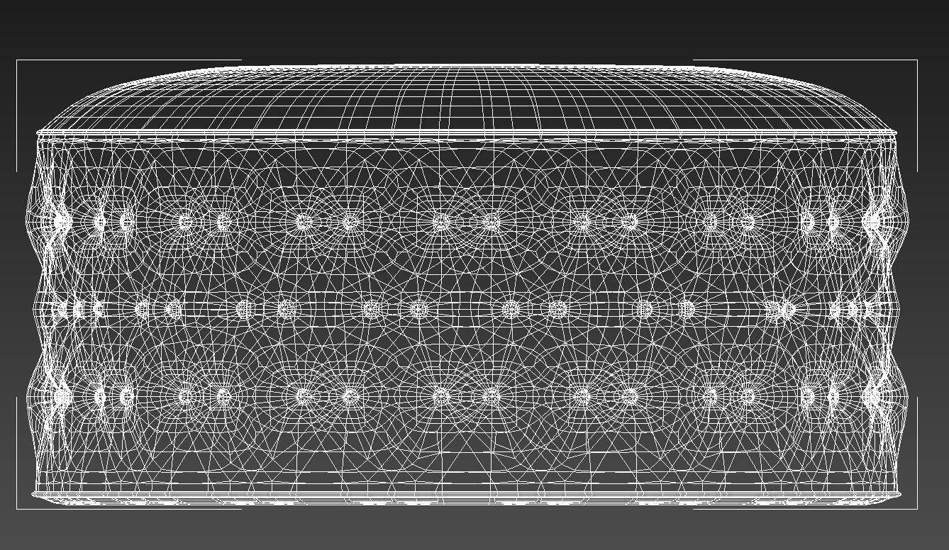 Basted pouf copper buttons 3D model_10