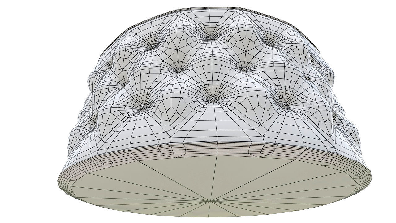 Basted pouf copper buttons 3D model_7