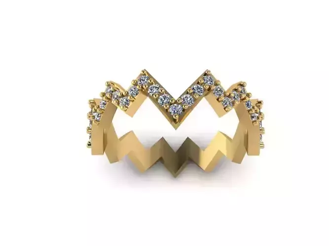 zigzag stone ring
