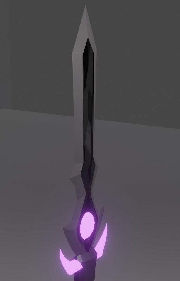 dagger sword with lights Low-poly 3D model_2