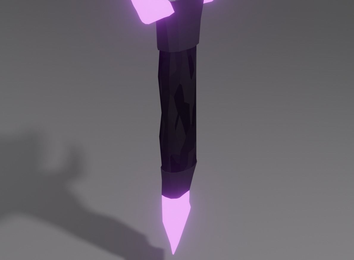 dagger sword with lights Low-poly 3D model_1